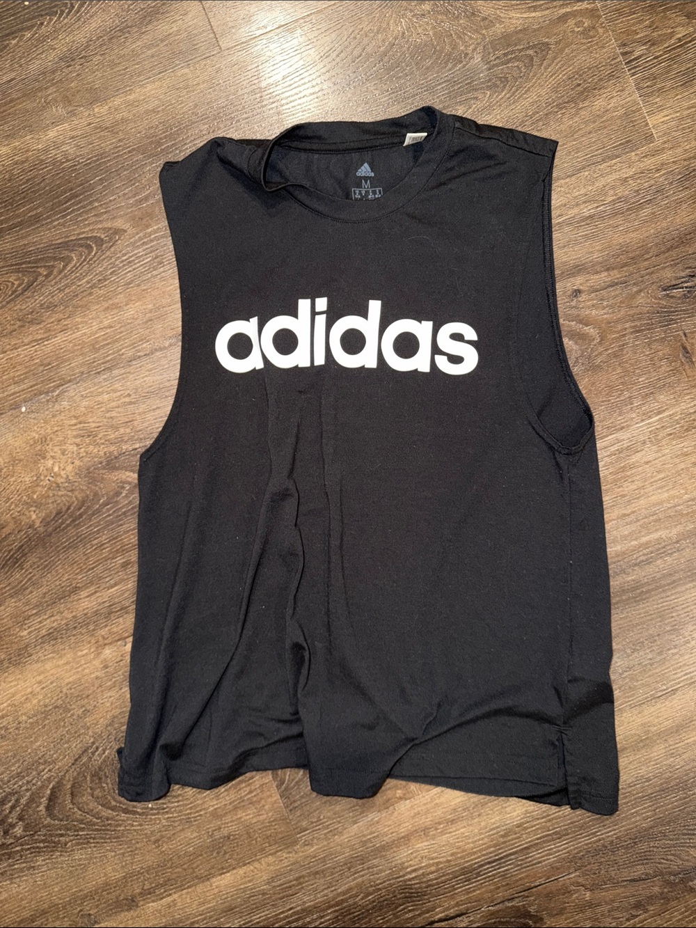 adidas Black Tank with White Logo
